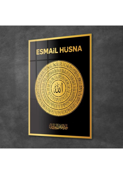 Cam Tablo Esmaül Hüsna Dini Islami Tablo 50X70 cm fiyatları