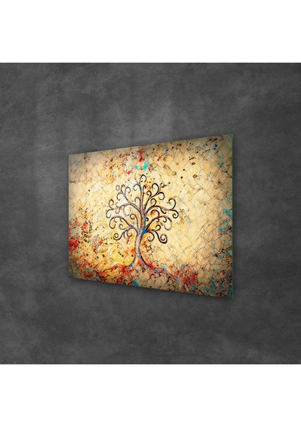 Cam Tablo Renkli Hayat Ağacı 70X100 cm fiyatları