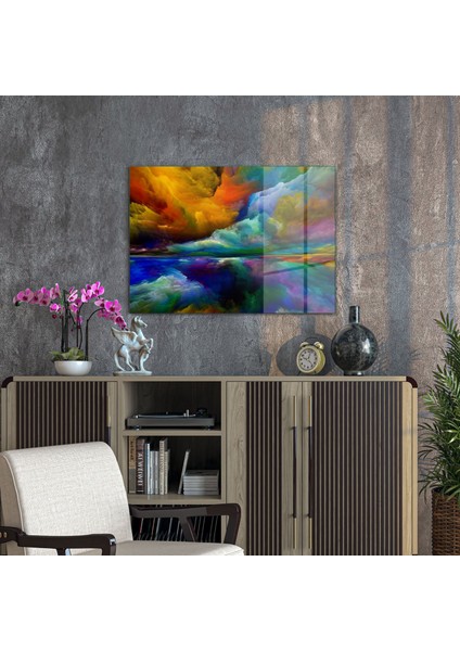 Cam Tablo Colourful Clouds 70X100 cm
