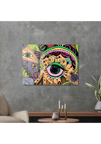 Cam Tablo Pop Art Colour Eye 70X100 cm