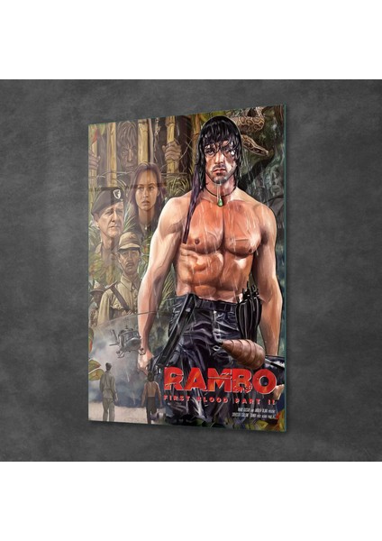 Cam Tablo Rambo Film Afiş 50X70 cm fiyatları