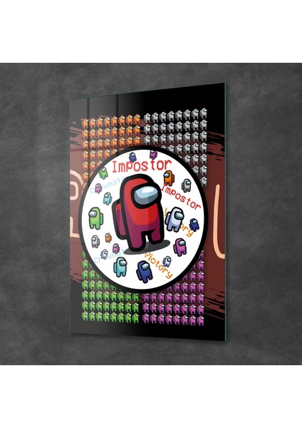 Cam Tablo Gamer Renkli Among Us 50X70 cm fiyatları