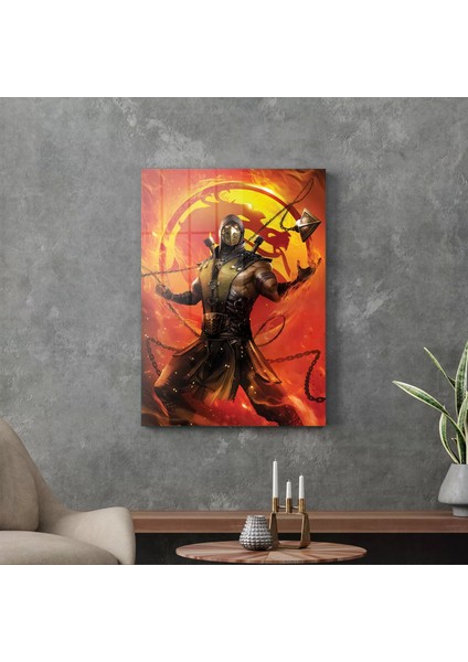 Cam Tablo Mortal Kombat Scorpion Poster 50X70 cm modelleri