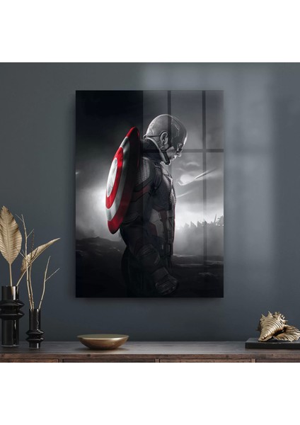 Cam Tablo Kaptan Amerika 50X70 cm