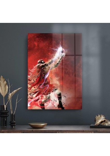 Cam Tablo Flying Michael Jordan 50X70 cm