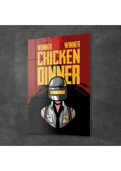 Cam Tablo Pubg Chicken Dinner 50X70 cm fiyatları