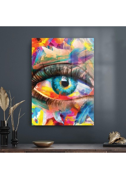 Cam Tablo Modern Colourful Eyes 50X70 cm