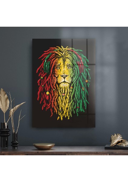 Cam Tablo Pop Art Lion 50X70 cm