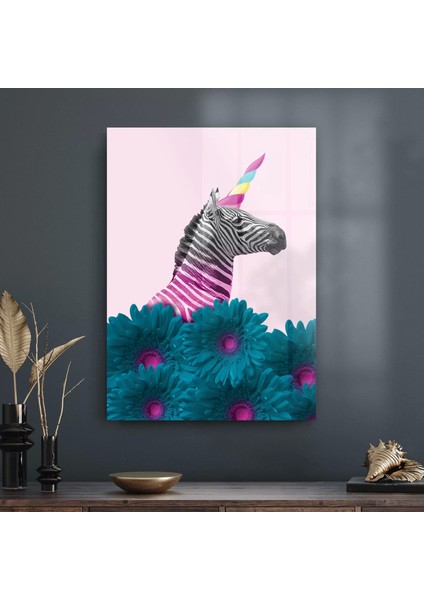 Cam Tablo Modern Pop Art Unicorn 50X70 cm