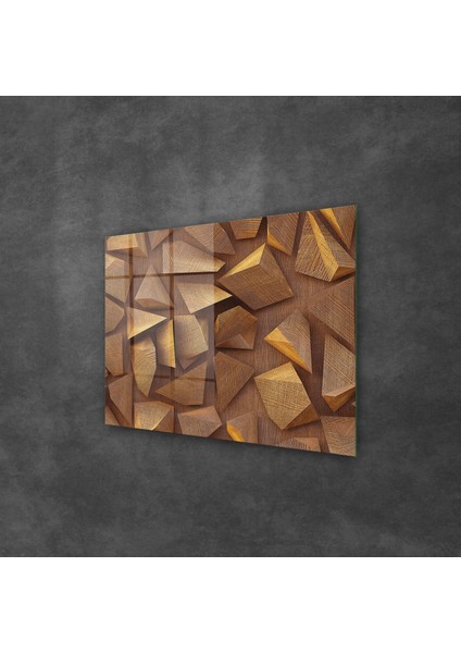 Cam Tablo Geometrik Ahşap Ağaç Desenli 50X70 cm fiyatları