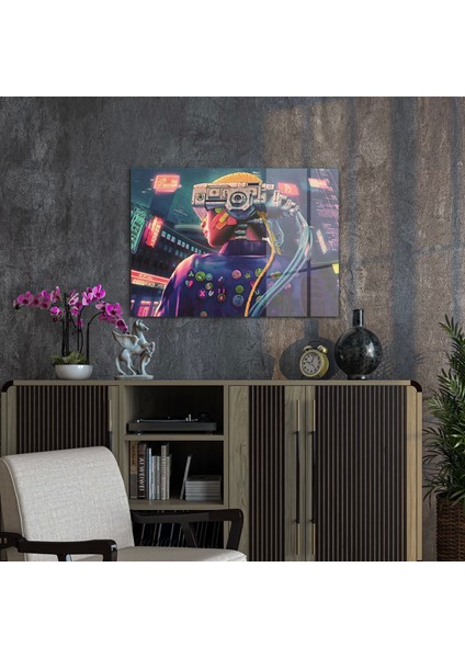 Cyberpunk Header Cam Tablo 50X70 cm