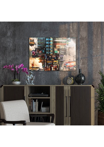 Cam Tablo Futurist City 50X70 cm