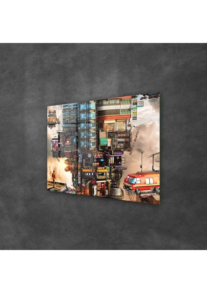 Cam Tablo Futurist City 50X70 cm
