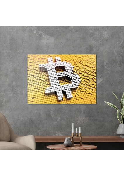 Bitcoin Logo Cam Tablo 50X70 cm modelleri