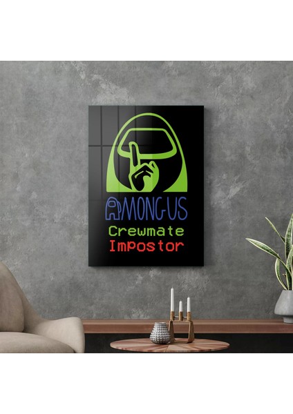 Cam Tablo Gamer Imposter Among Us 30X40 cm modelleri