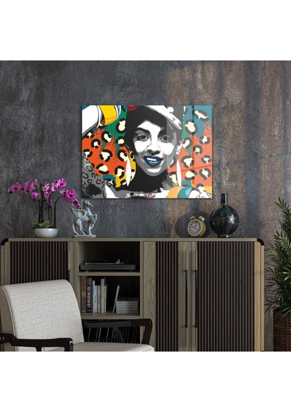 New Pop Art African Woman Fun Cam Tablo 50X70 cm