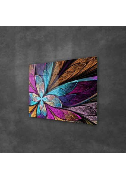 Cam Tablo Abstract Çiçek Desenli 50X70 cm fiyatları