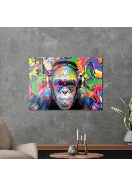 Cam Tablo Pop Art Funny Monkey 50X70 cm modelleri