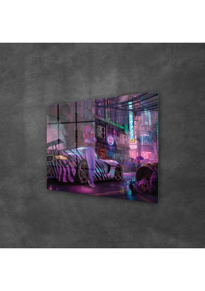 Cam Tablo Gamer Cyberpunk City 50X70 cm