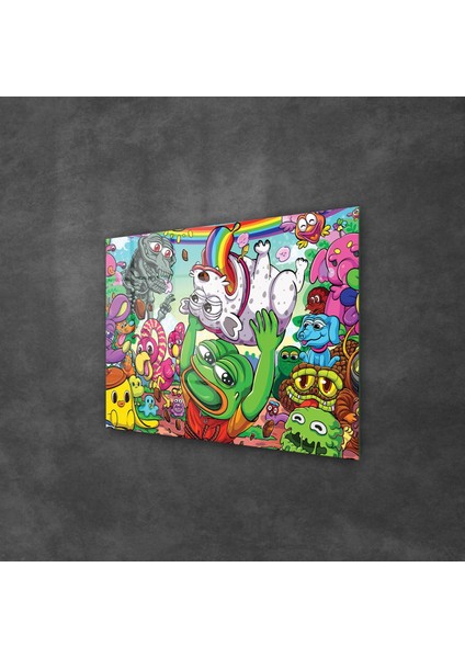 Cam Tablo Pop Art Colour Monsters 50X70 cm fiyatları