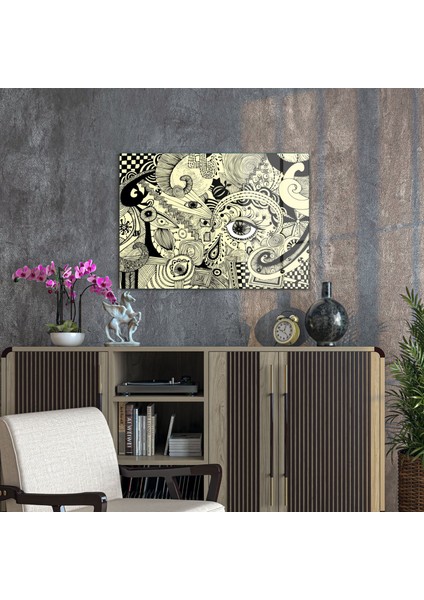 Cam Tablo Abstract Vintage Eye 50X70 cm
