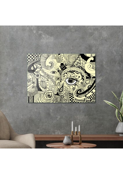 Cam Tablo Abstract Vintage Eye 50X70 cm