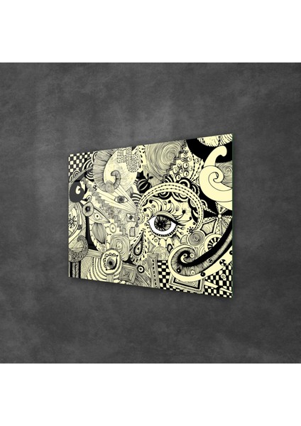 Cam Tablo Abstract Vintage Eye 50X70 cm