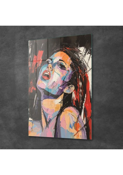Cam Tablo Abstract Kadın Portresi 70X100 cm fiyatları