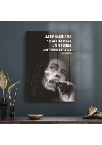 Cam Tablo Bob Marley 70X100 cm