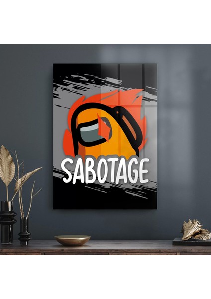 Cam Tablo Gamer Sabotage Among Us 30X40 cm