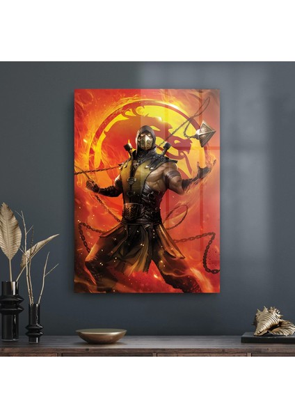 Cam Tablo Mortal Kombat Scorpion Poster 30X40 cm