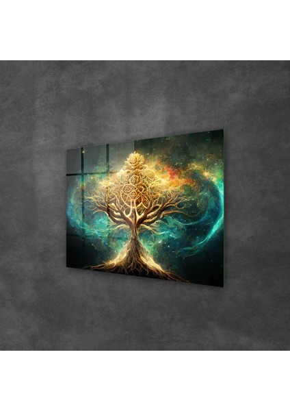 Cam Tablo Abstract Hayat Ağacı 50X70 cm fiyatları