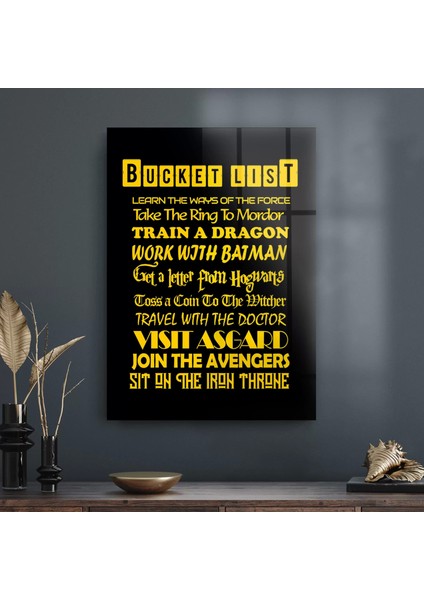 Cam Tablo Bucket List 30X40 cm