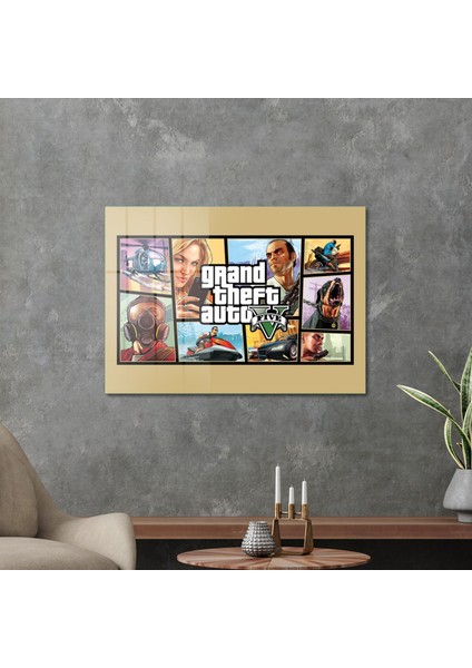 Cam Tablo Gamer Room Gta 30X40 cm modelleri