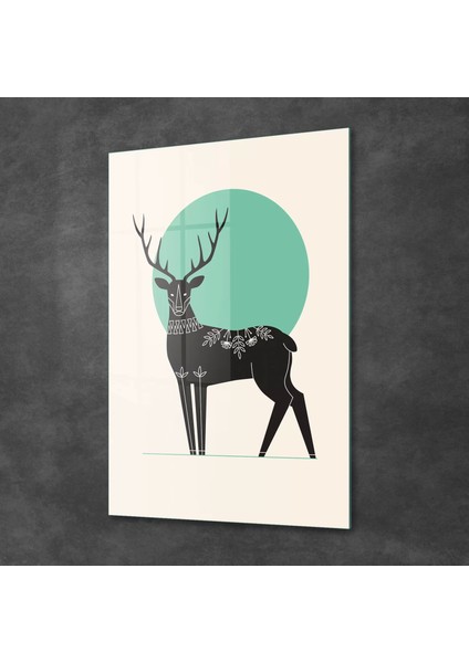 Cam Tablo Minimal Geyik Desenli 70X100 cm fiyatları