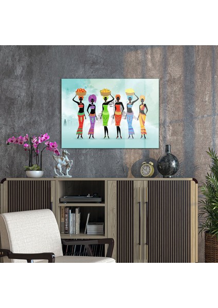 Cam Tablo Afrikalı Kadınlar 30X40 cm