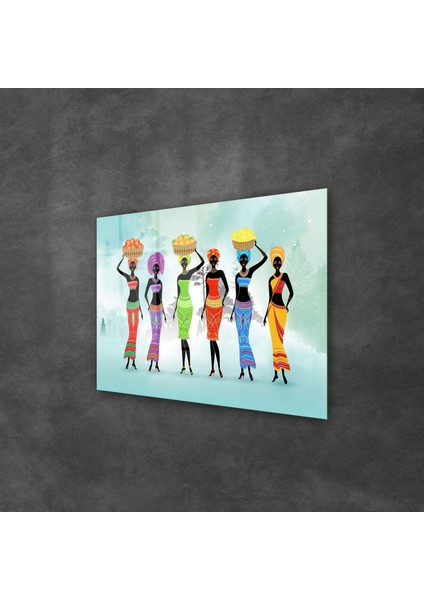 Cam Tablo Afrikalı Kadınlar 30X40 cm modelleri