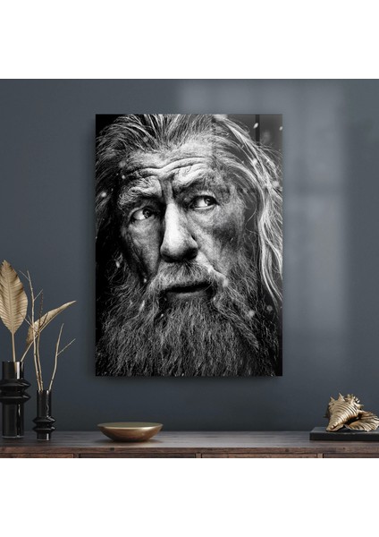 Cam Tablo Siyah Beyaz Gandalf 70X100 cm