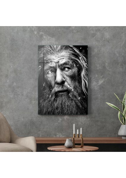 Cam Tablo Siyah Beyaz Gandalf 70X100 cm