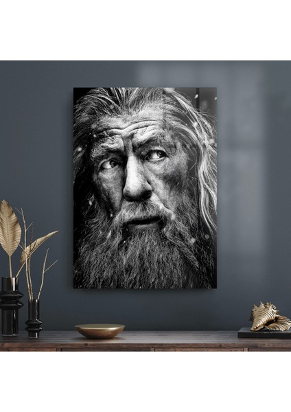Cam Tablo Siyah Beyaz Gandalf 30X40 cm