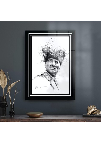 Cam Tablo Gazi Mustafa Kemal 30X40 cm