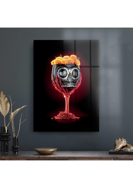Cam Tablo Mexican Day Of Dead 30X40 cm