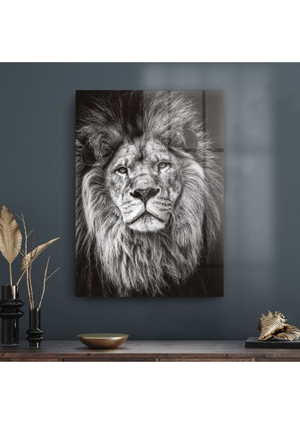 Aslan Desenli Cam Tablo 70X100 cm
