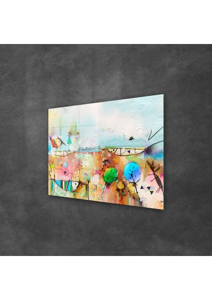 Cam Tablo Sulu Boya Renkli Desenler 30X40 cm fiyatları