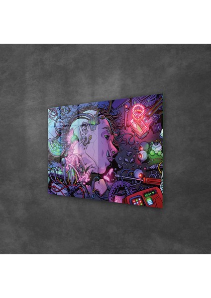Cyberpunk Machines Cam Tablo 70X100 cm fiyatları