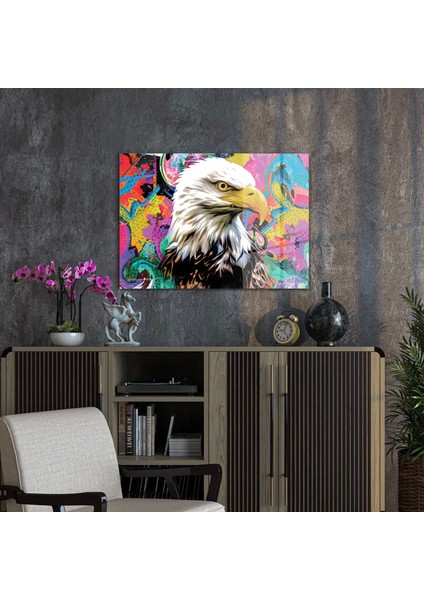 Cam Tablo Pop Art Eagle 30X40 cm