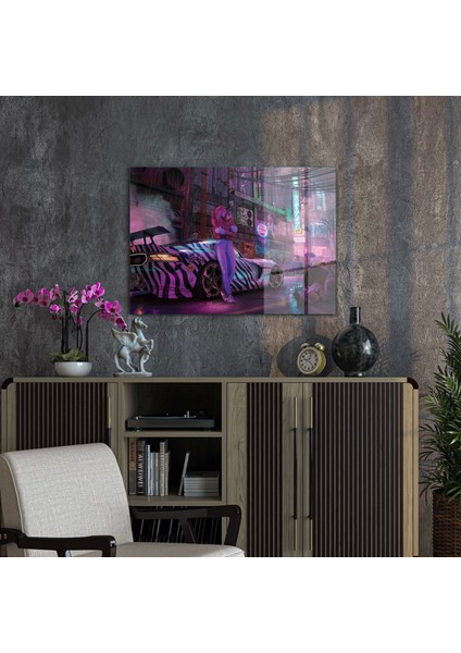 Cam Tablo Gamer Cyberpunk City 30X40 cm