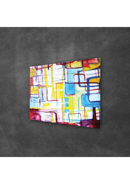 Cam Tablo Soyut Geometrik Çizgiler 30X40 cm fiyatları