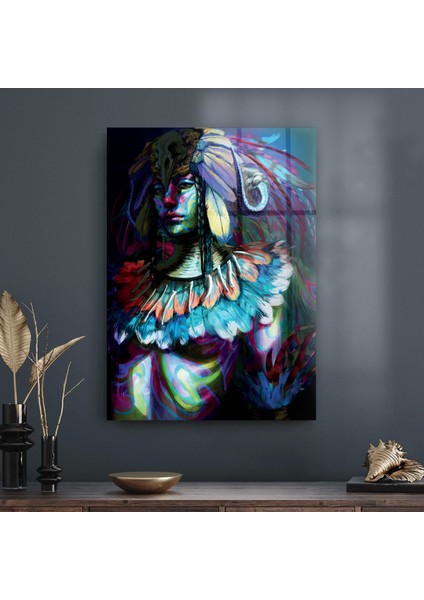Cam Tablo Abstract Woman Shaman 30X40 cm