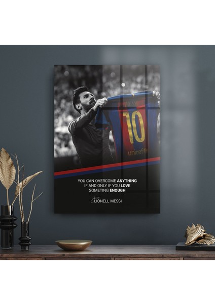 Cam Tablo Lionel Messi Motivational 70X100 cm